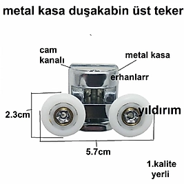 DUŞAKABİN TEKERLEĞİ METAL KROM KASA ÜST TEKER