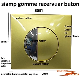 SİAMP GÖMME REZERVUAR SARI RENK LÜKS BUTON ÇİFTLİ BASMALI DÜĞME SIVA ÜSTÜ BASMA DÜĞME
