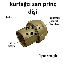 KURTAĞZI 1P DİŞİ KANGAL BORU BAĞLANTI ELEMANI KURT AĞZI SARI