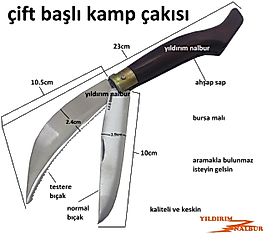 ÇAKI SARI ÇİFTLİ ÇİFT BAŞLI CEP ÇAKISI TESTERE AHŞAP SAP BURSA