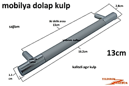 MUTFAK DOLAP KULP 13CM ÇEKMECE TUTAMAĞI KALİTELİ