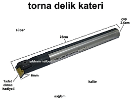 TORNA DELİK KATERİ ELMASLI TORNA KATER BIÇAĞI ELMAS BÜYÜK BOY