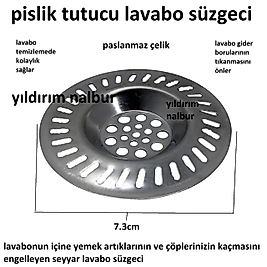 LAVABO SÜZGECİ PİSLİK TUTUCU MUTFAK BULAŞIK SÜZGECİ