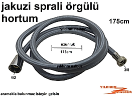 JAKUZİ SPRALİ ÖRGÜLÜ 175CM 1/2-3/8 UZUN TAHARAT MATİK DUŞ HORTUMU KALİTE