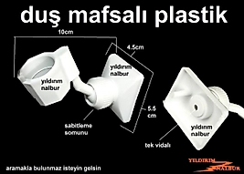 DUŞ MAFSALI PLASTİK TEK VİDALI BEYAZ RENK FİSKİYE OTURAĞI BANYO EL DUŞU TUTUCU DUŞ SETİ