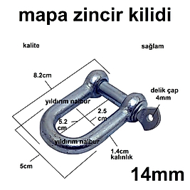MAPA ZİNCİR KİLİDİ KÜÇÜK BOY 14MM KALİTELİ SAĞLAM