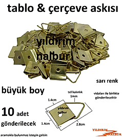 ÇERÇEVE ASKISI TELLİ BÜYÜK BOY HOBİ ASKI APARATI GOLD KİBAR TABLO ASMA APARATI 10 ADET