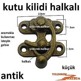 MİNİ KUTU KİLİDİ ANTİK HALKALI KLİPS KÜÇÜK BOY MODEL ESKİTME SANDIK KİLİDİ HOBİ KİLİT EMNİYET KİLİDİ