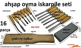 HOBİ AHŞAP OYMA BIÇAK SETİ 16 PARÇA PROFESYONEL TOKMAKLI İSKARPELA SETİ