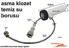ASMA KLOZET ADAPTÖRÜ KABLOLU TAHARAT BORUSU KALE İDEAL TEMİZ SU GİDER