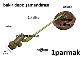 BAKIR DEPO ŞAMANDIRASI 1 PARMAK KALİTE FLATÖR BAKIR TOPLU