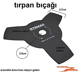 TIRPAN BIÇAĞI KESİK RTRMAX TIRPAN OT ÇİM BİÇME BIÇAK 3 KOLLU TIRPAN BIÇAK
