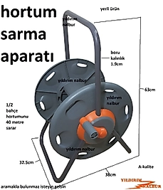 BAHÇE HORTUM SARMA APARATI 40 METRE YERLİ ÜRÜN SAĞLAM BAHÇE MAKARASI