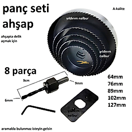AHŞAP PANÇ SETİ 8 PARÇA PRATİK DELİK AÇMA TESTERESİ SUNTA ALÇIPAN DELİK AÇMA TESTERE