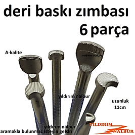 ŞEKİLLİ DERİ ZIMBASI 6 PARÇA KAVİSLİ MODEL CRAFT BASKI ALETİ DERİ CÜZDAN ŞEKİL VERME