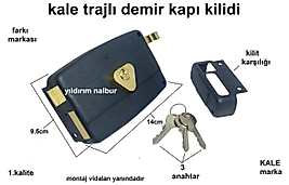 KALE TRAJLI KİLİT DEMİR KAPI KİLİDİ DIŞ KAPI KİLİDİ BAHÇE KAPISI KİLİDİ