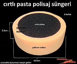 CIRTLI PASTA POLİSAJ SÜNGERİ KALIN TİP PASTA CİLA PARLATMA SÜNGERİ YAPIŞKANLI 115