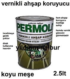 VERNİKLİ AHŞAP KORUYUCU KOYU MEŞE RENK VERNİK 2.5LT BÜYÜK BOY KALİTE