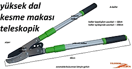 TELESKOPİK YÜKSEK DAL KESME EKONOMİK FİYAT 1METRE MAKASI UZAR KISALIR BUDAMA MAKASI AĞAÇ KESME