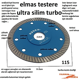 MERMER KESİCİ 115 TURBO ELMAS GRANİT KESME ELMAS SOĞUTMALI KURU SULU KESİM KÜÇÜK BOY YÜKSEK DEVİR