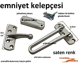 ÇELİK KAPI EMNİYET KELEPÇESİ PRİNÇ KALIN SATEN RENK HIRSIZ KİLİDİ