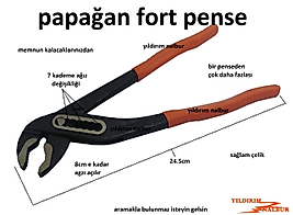 PAPAĞAN PENSE ÇELİK FORT PENSE BORU ANAHTARI TESİSAT ANAHTARI