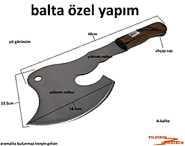 BALTA ÖZEL YAPIM 40CM ŞIK GÖRÜNÜM 1.KALİTE AHŞAP SAPLI BALTA