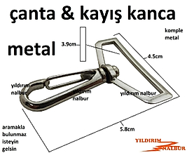 ÇANTA KAYIŞ METAL KANCA 3.9CM DUBLE BÜYÜK BOY VALİZ KİLİDİ BAVUL İP KANCASI YASSI İP KOMPLE METAL