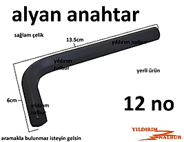 ALYAN ANAHTAR 12 NO CERPA TEK ALYAN ÇELİK 12MM L ALYAN