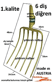 DİĞREN 6 DİŞ KALİTELİ YABA SAMAN DİRGEN AVUSTURYA DUBLE BÜYÜK BOY ALTILIK