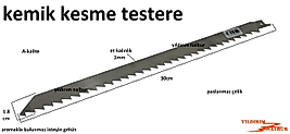 KEMİK KESME TESTERE TİLKİ KUYRUK TESTERE ÇELİK BÜYÜK BOY