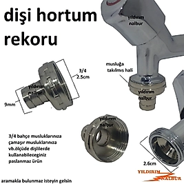 ÇAMAŞIR MUSLUĞU HORTUM ADAPTÖRÜ 3/4 KROM BAHÇE MUSLUĞU HORTUM EKİ