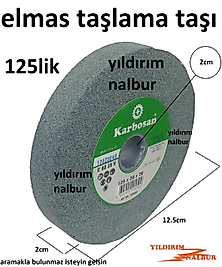 TAŞLAMA MAKİNASI TAŞI KÜÇÜK BOY 125X20 ELMAS TAŞ BİLEME ÇAPAK ALMA ELMASLI
