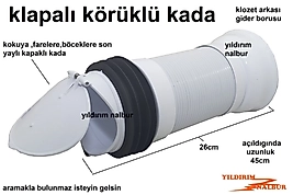 KLAPALI KLOZET GİDERİ KALAPE KLOZET ARKASI KÖRÜKLÜ KADA BORUSU