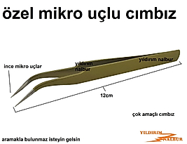 CIMBIZ MİCRO UÇLU DÜZ TİP ELEKTRONİKÇİ CIMBIZI SAĞLAM İNCE UÇLU