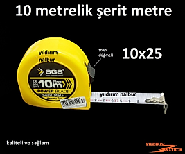 10 METRE SGS 5X25 KALİTELİ ŞERİT METRE SARI