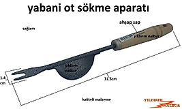 YABANİ OT TOPLAMA APARATI BAHÇE ÇAPASI KÜREK AHŞAP SAP