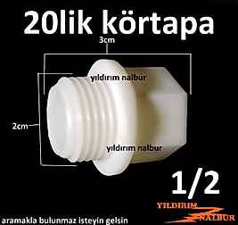 10 ADET 20 LİK DİŞLİ KÖRTAPA SU TESİSAT KÖRLEME TAPASI YARIM PARMAK