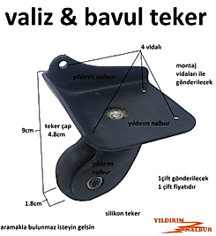 VALİZ TEKERİ SAĞ SOL ÇİFT KARE MODEL TEKER BAVUL 2 ADET FİYATI TEKERİ DİK TEKER SİLİKON
