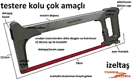İZELTAŞ DEMİR TESTERESİ ORJİNAL DERECELİ KESİM DEKOPAJ KESİM TESTERE DEPOLU METAL TESTERE