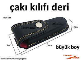 ÇAKI KILIFI BÜYÜK BOY DERİ BIÇAK KILIFI KAPAKLI ÇİFT ÇITÇIT ASKILI