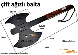 ÇİFT AĞIZLI KAMP BALTASI KESKİN KAMP BALTASI SAFARİ KAYI BALTASI İYİ