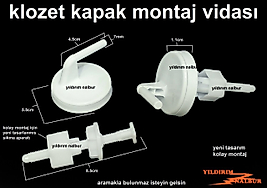 KLOZET KAPAK MONTAJ VİDASI YENİ TASARIM KLOZET KAPAK VİDASI PLASTİK