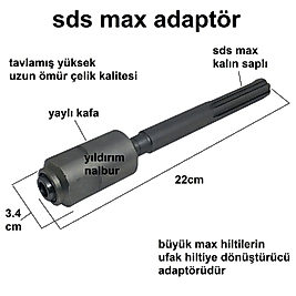 SDS MAX BÜYÜK HİLTİ ADAPTÖRÜ MATKAP ADAPTÖR HİLTİ UCU ADAPTÖR