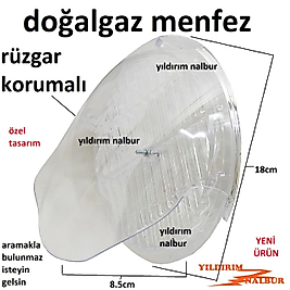 DOĞALGAZ CAM MENFEZİ RÜZGAR KORUMALI YENİ TASARIM ŞEFFAF PANEL DOĞALGAZ CAM MENFEZİ ŞAPKALI