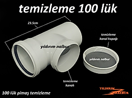 100 LÜK PİMAŞ TEMİZLEME TE Sİ PVC LOGAR TEMİZLEME BORUSU KAPAKLI