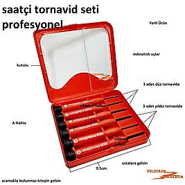 SAATÇİ TELEFONCU TORNAVİDA SETİ 6 PARÇA MIKNATISLI YILDIZ DÜZ SET YERLİ ÜRÜN PROFESYONEL