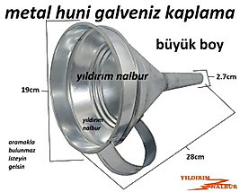 GALVENİZ METAL HUNİ 20CM BÜYÜK BOY MAZOT BENZİN HUNİ AKTARMA HUNİSİ GALVENİZ