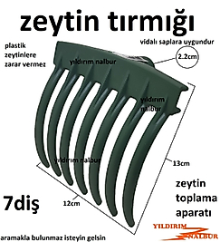 ZEYTİN TIRMIĞI PLASTİK 7 DİŞ ZEYTİN TOPLAMA APARATI SAPTAK ZEYTİN SİLKME ÇEKME