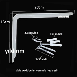 RAF ALTI RAF AYAĞI BEYAZ RAF YAPMAK İÇİN 20 X 13